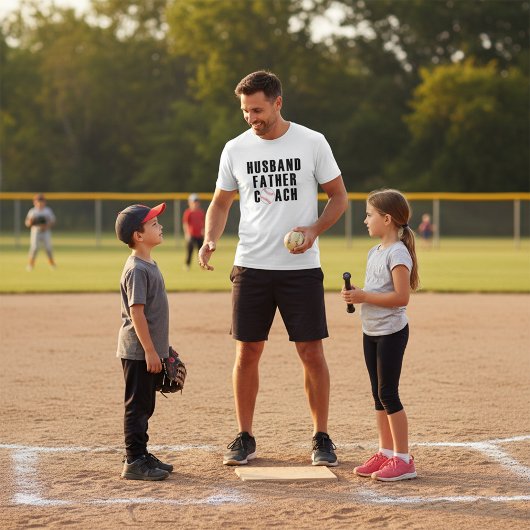 Husband Father Coach Baseball Dad Quote T-Shirt