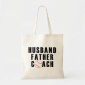 Husband Father Coach Baseball Dad Quote Tragetasche (Vorne)
