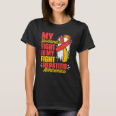 Husband Fight My Fight Hepa Warrior Hepatitis Awa T-Shirt (Vorderseite)