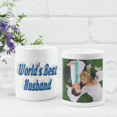 Husband-Foto mit blauem Text Coffee Tasse