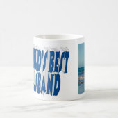 Husband-Foto mit blauem Text Kaffeetasse (Mittel)