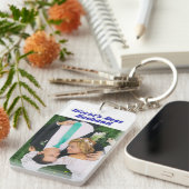 Husband-Foto mit blauem Text Schlüsselanhänger (Vorderseite rechts)