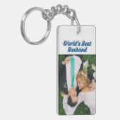 Husband-Foto mit blauem Text Schlüsselanhänger (Vorderseite links)