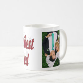 Husband-Foto mit bordeauxfarbenem Text Coffee Tass Kaffeetasse