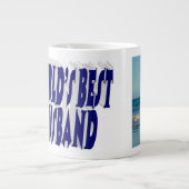 Husband-Foto mit dunkelblauem Text Jumbo-Tasse (Vorderseite)