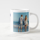 Husband-Foto mit dunkelblauem Text Jumbo-Tasse (Rechts)