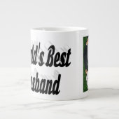 Husband-Foto mit schwarzem Text Riesencoffee Tasse (Vorderseite)