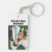 Husband-Foto mit schwarzem Text Schlüsselanhänger (Rückseite)