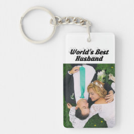 Husband-Foto mit schwarzem Text Schlüsselanhänger