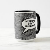 Husband Fun Moderne Coole Schwarz/Weiß Tasse (VorderseiteRechts)