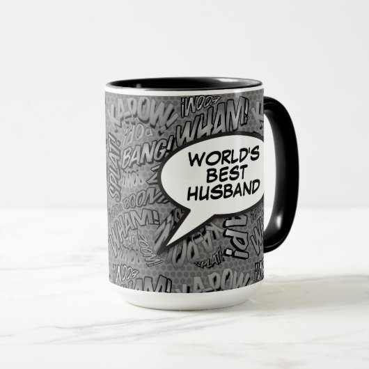 Husband Fun Moderne Coole Schwarz/Weiß Tasse (VorderseiteRechts)