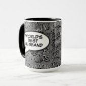 Husband Fun Moderne Coole Schwarz/Weiß Tasse (Vorderseite Links)