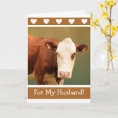Husband Funny Cow Happy Birthday Karte (Gelbe Blume)