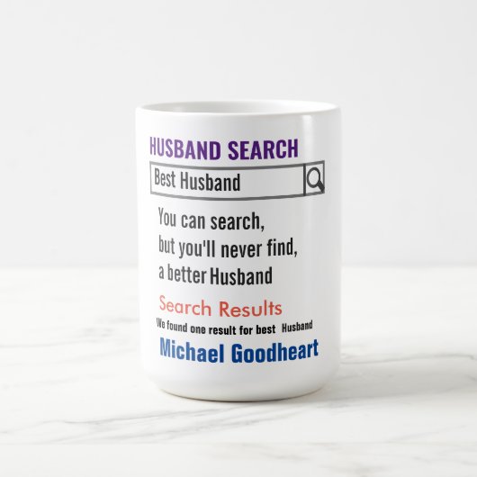 Husband Funny Search Tasse (Mittel)