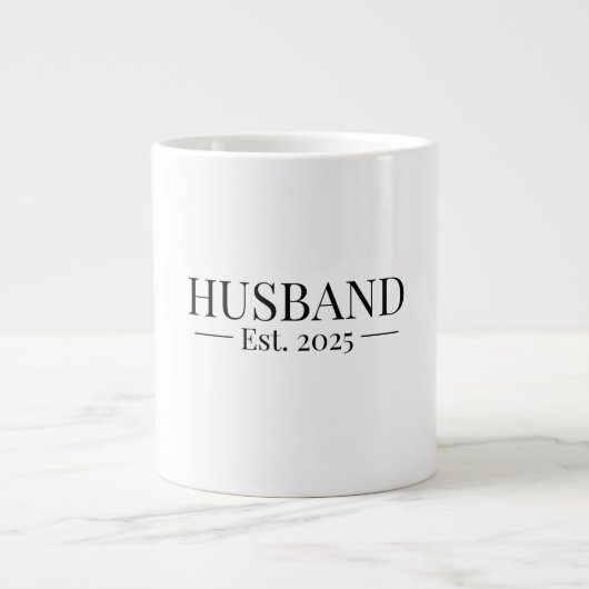 Husband gegründet 2025 Jumbo-Tasse (Vorderseite)