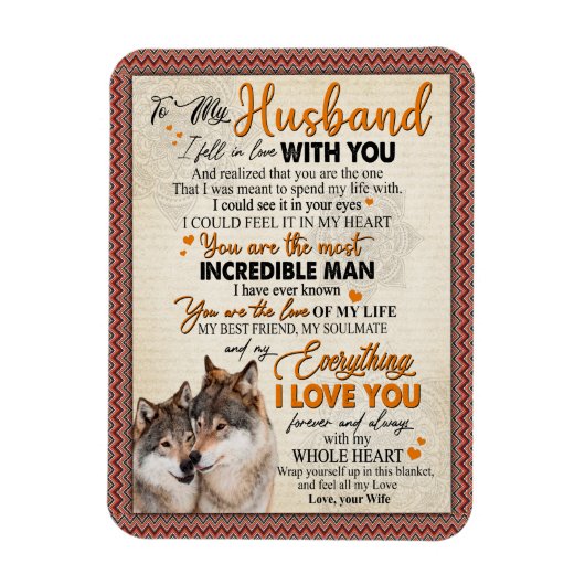 Husband-Geschenk | Brief an meinen Mann aus der Eh Magnet (Vertikal)