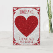 Husband Glitzer Valentine Card Karte (Vorderseite)