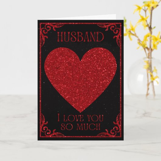 Husband Glitzer Valentine Card Karte (Gelbe Blume)