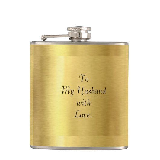 Husband Gold Flask Flachmann (Vorderseite)