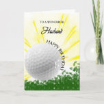 Husband Golfer Birthday Card Karte<br><div class="desc">Geben Sie Ihrem Golfliebhaber eine Golfkarte mit einem explosiven Thema! Ein steil ansteigender Golfball mit den Worten "Für einen wunderbaren Mann".</div>