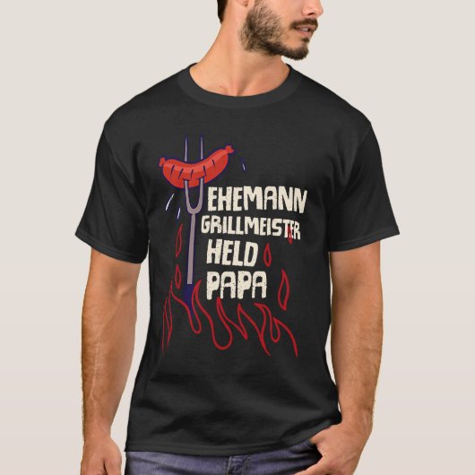 Husband Grill Master Hero Dad Family Father T-Shirt (Vorderseite)