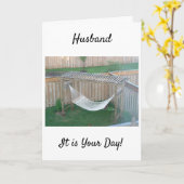 **HUSBAND** HAMMOCK ERWARTET U AM GEBURTSTAG KARTE (Gelbe Blume)