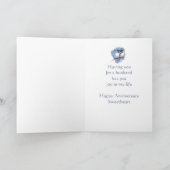 Husband Happy Anniversary Blue Love Birds Karte (Innenseite)
