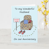 Husband Happy Anniversary Comfort Zone Karte (Gelbe Blume)