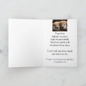 Husband Happy Anniversary Niedlich Hund Welpe Lieb Karte (Innenseite)