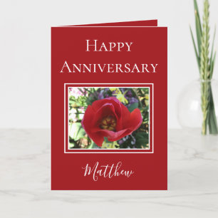 Husband Happy Anniversary Rote Rose Card Karte