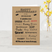 Husband Happy Anniversary Worte des Loses Karte (Gelbe Blume)