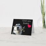 Husband Happy Birthday Niedlich Husky Dog Karte<br><div class="desc">Ein niedlicher Husky-Hund hat einen Olivenzweig und die Worte "Oliven Sie hubby"!  Ein glücklicher Geburtstag für deinen Mann auf niedliche Weise!</div>