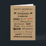 Husband Happy Geburtstag Worte des Loses Karte<br><div class="desc">Herrliche Ehemänner haben viele große Qualitäten.</div>