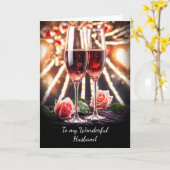 Husband Happy Jubiläum mit Pink Champagne Karte (Gelbe Blume)