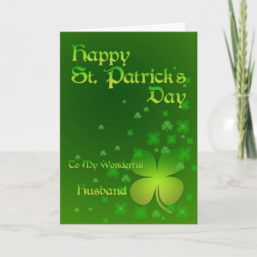 Husband, Happy St Patrick's day card Karte (Vorderseite)