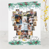 Husband Heart Foto Collage Holly und Mistletoe Karte (Gelbe Blume)