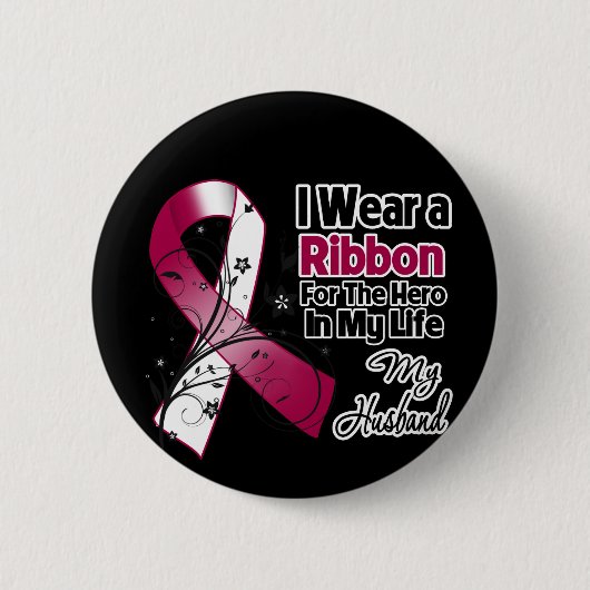 Husband Hero in My Life Head Neck Cancer Button (Vorderseite)