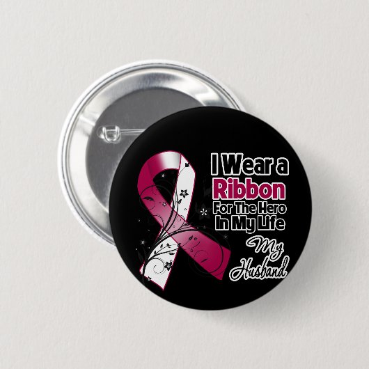 Husband Hero in My Life Head Neck Cancer Button (Vorne & Hinten)