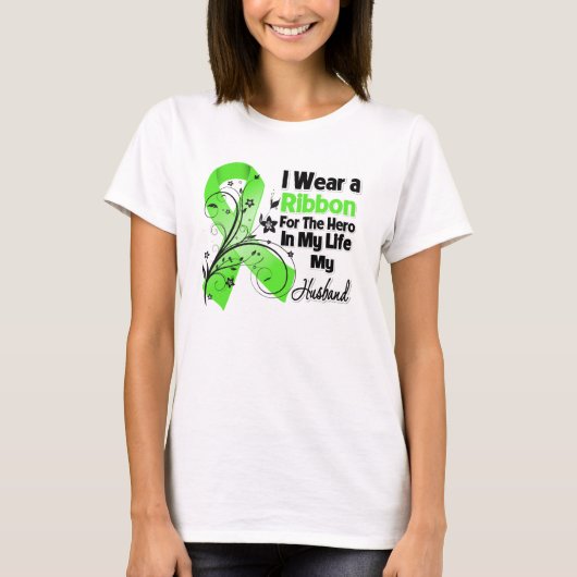 Husband Hero in My Life Lymphoma Ribbon T-Shirt (Vorderseite)