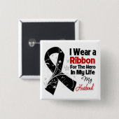 Husband Hero in My Life Skin Cancer Button (Vorne & Hinten)