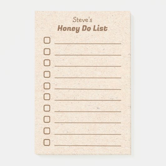 Husband Honey Do List Post-it Klebezettel (Vorderseite)