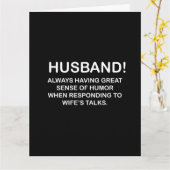 Husband Hubby Quote Funny Husband Karte (Gelbe Blume)