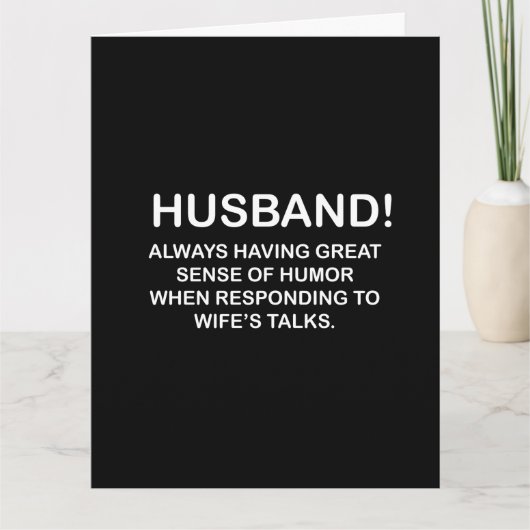 Husband Hubby Quote Funny Husband Karte (Vorderseite)