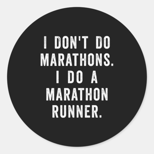 Husband I Dont Do Marathons I Do A Marathon Runne  Runder Aufkleber (Vorderseite)