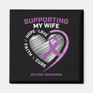 Husband Ich trage Lila für meine Ehefrau Epilepsie Magnet