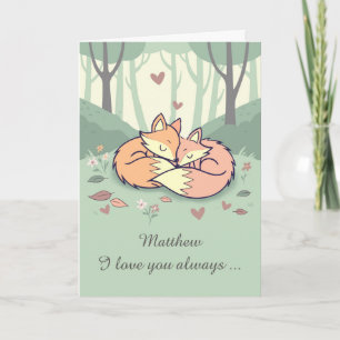 Husband Individuelle Name Valentine Füchse Liebe i Karte