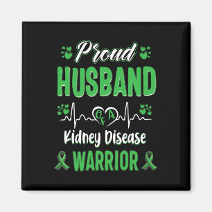 Husband Kidney Disease Warrior Awareness Ribbon Gr Magnet