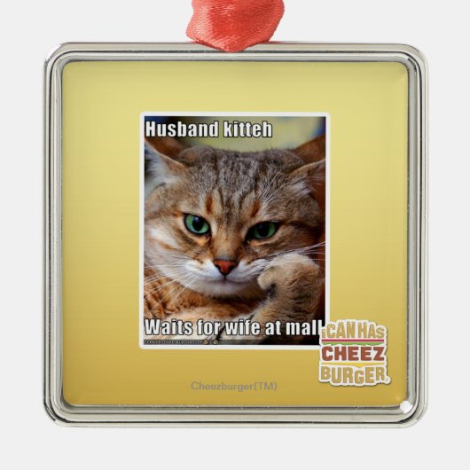 Husband Kitteh Ornament Aus Metall (Vorne)