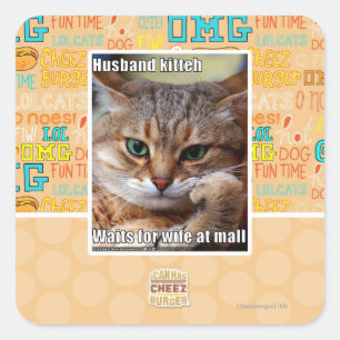Husband Kitteh Quadratischer Aufkleber