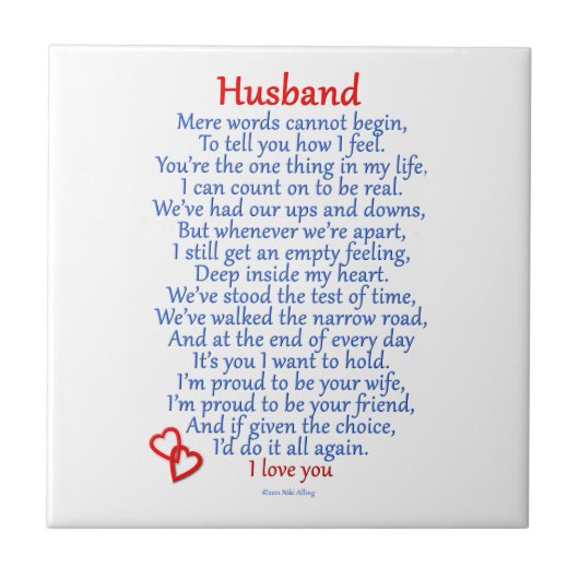 Husband-Liebe Fliese (Vorderseite)